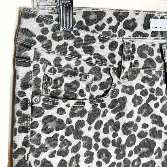 Loft Leopard Print Light Cream Black Cropped Skinny Jeans, Size 4 Petite, 27P - Picture 5 of 14
